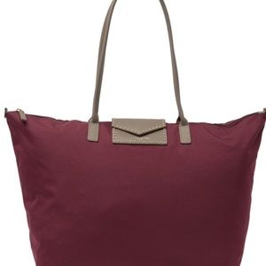 Burgundy Lancaster Paris Solid Tote Bag Fashion!